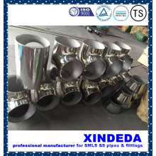 Pipe Fittings Stainless Steel Equal Tee Surface Polishing ANSI B16.9